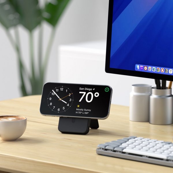 Satechi OntheGo Qi2 10K MagSafe-powerbank med stativ Sort