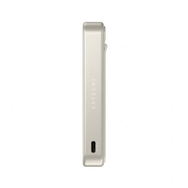 Satechi OntheGo Qi2 10K MagSafe-powerbank med Stander Sand