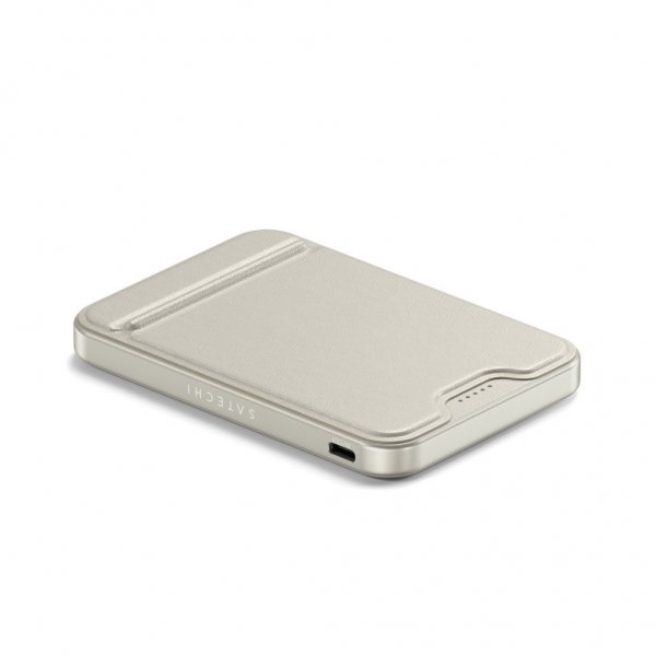 Satechi OntheGo Qi2 5K MagSafe-powerbank med stativ sand