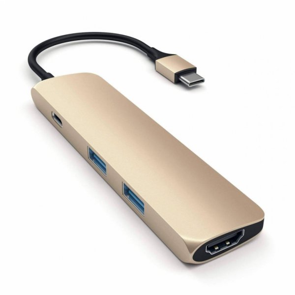 Satechi Slim USB-C Multiport Adapter 4K Guld