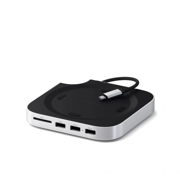 Satechi Mac Mini M4 Stand & Hub med SSD-kabinet Sølv