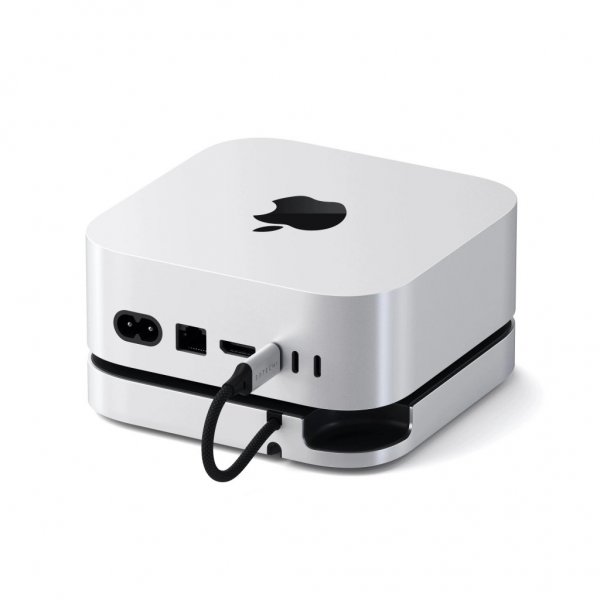 Satechi Mac Mini M4 Stand & Hub med SSD-kabinet Sølv