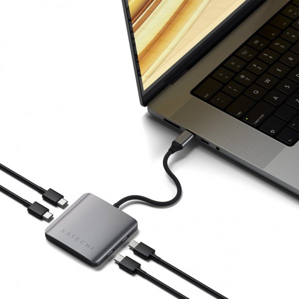 Satechi 4-port USB-C hub med Power Delivery