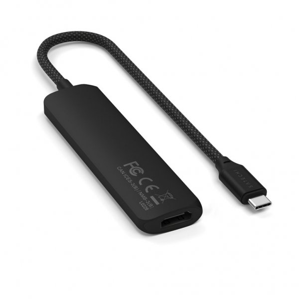 Satechi 4-i-1 USB-C Slim Multiport Adapter 4K Sort