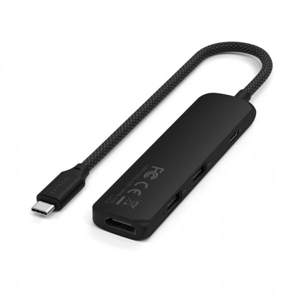 Satechi 4-i-1 USB-C Slim Multiport Adapter 4K Sort