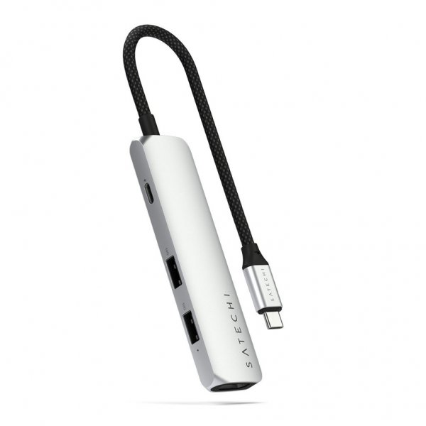 Satechi 4-i-1 USB-C Slim Multiport Adapter 4K Sølv