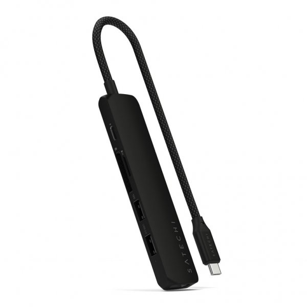 Satechi 6-i-1 USB-C Slim Multiport Adapter Sort