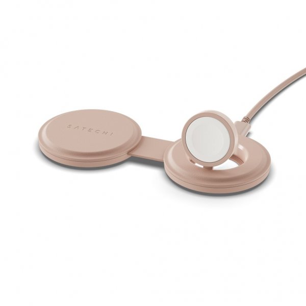 Satechi On-the-Go 2-i-1 trådløs oplader Desert Rose