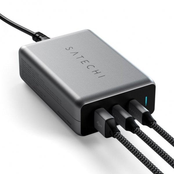 Satechi 100W GaN PD rejseoplader med dobbelte USB-C og USB-A porte