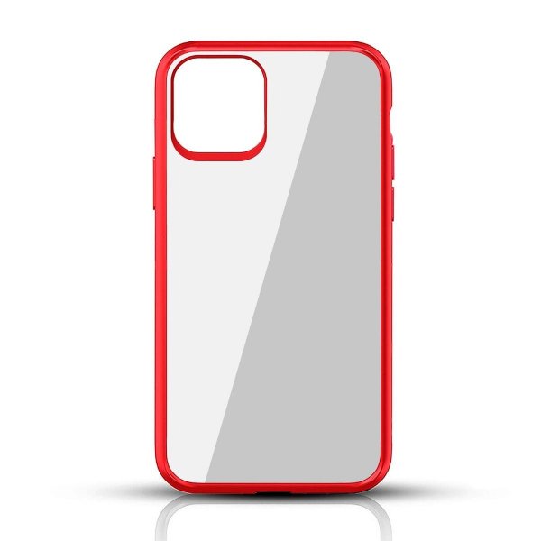 iPhone 11 Pro Max Cover Stødsikkert TPU Rød Transparent