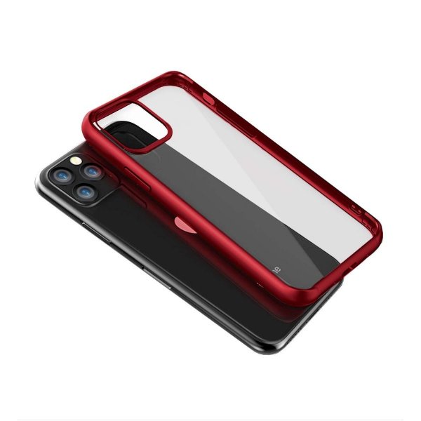 iPhone 11 Pro Max Cover Stødsikkert TPU Rød Transparent
