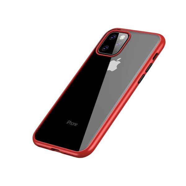 iPhone 11 Pro Max Cover Stødsikkert Rødt Transparent
