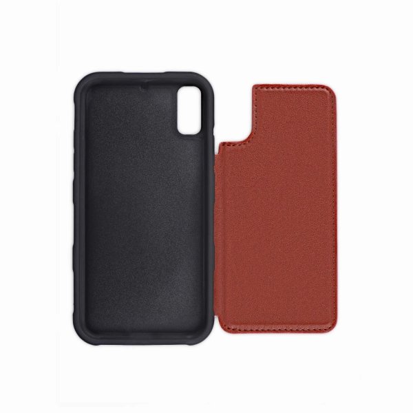 iPhone Xr Cover med Udfoldelig Kortholder Brun