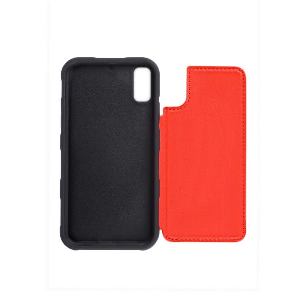 iPhone X/iPhone Xs Etui med Udklappeligt Kortholder Rød