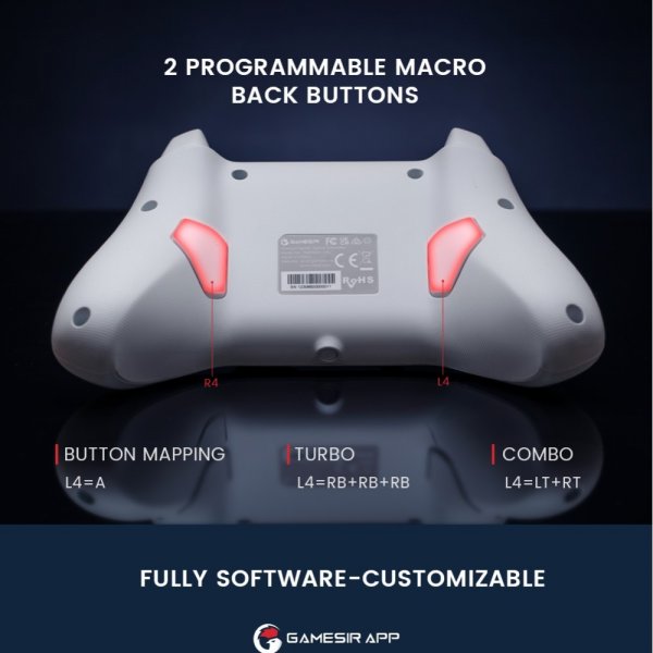 GameSir T4 Cyclone Trådløs Spilcontroller Multiplatform Hvid