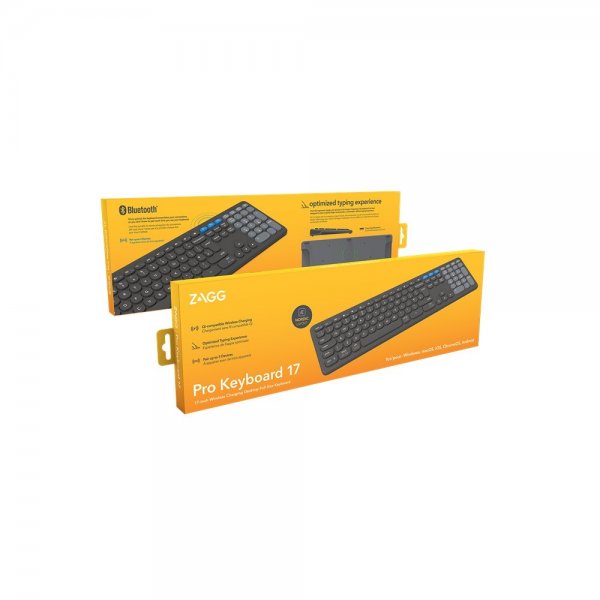 ZAGG Trådløst Tastatur Pro Keyboard 17 Nordisk Koksgrå