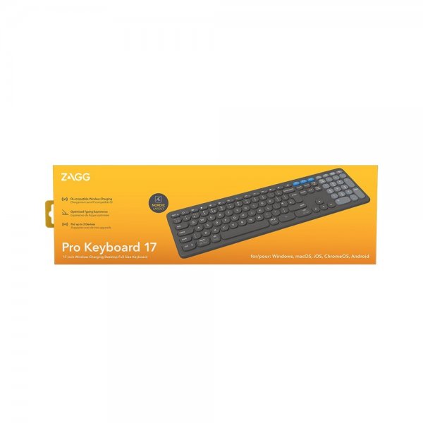 ZAGG Trådløst Tastatur Pro Keyboard 17 Nordisk Koksgrå
