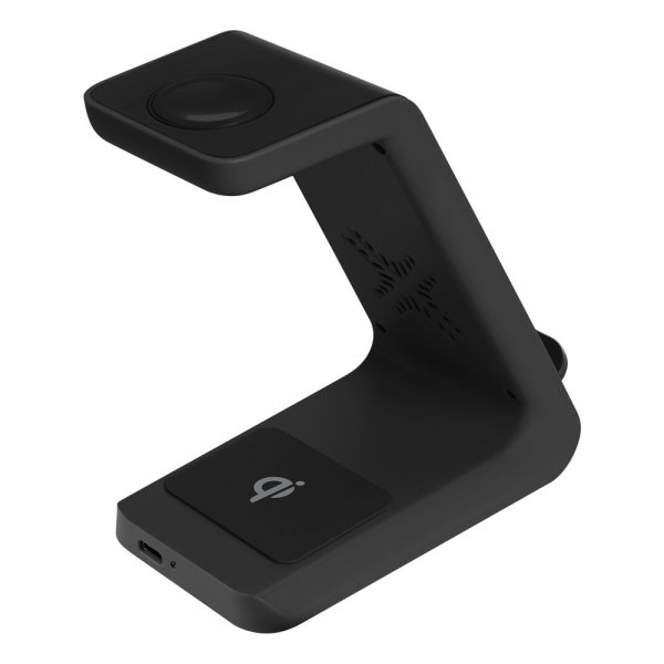 Deltaco Trådløs Oplader 3-i-1 Wireless Charger Sort