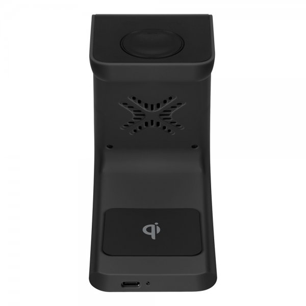 Deltaco Trådløs Oplader 3-i-1 Wireless Charger Sort