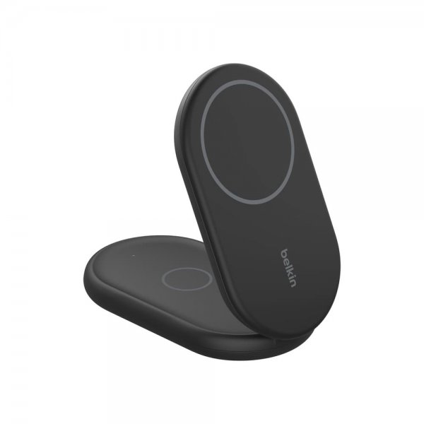 Belkin Trådløs Oplader BoostCharge 2-i-1 Foldbar MagSafe Qi2 15W Sort