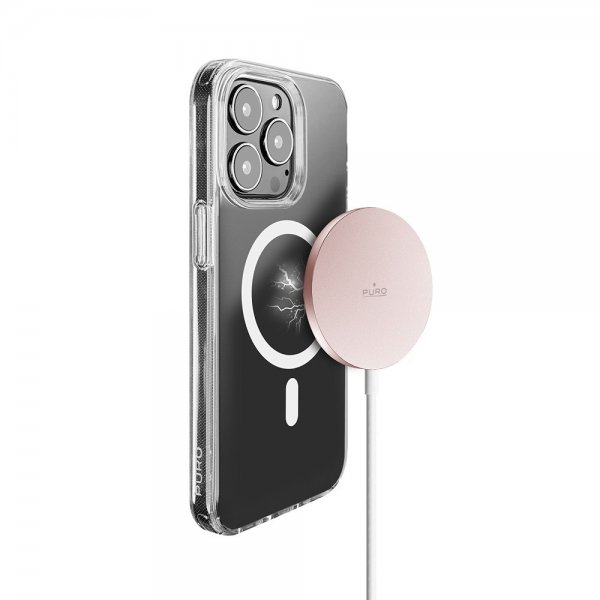 Puro Trådløs Oplader Magnetisk USB-C Opladerkabel MagSafe Rosa