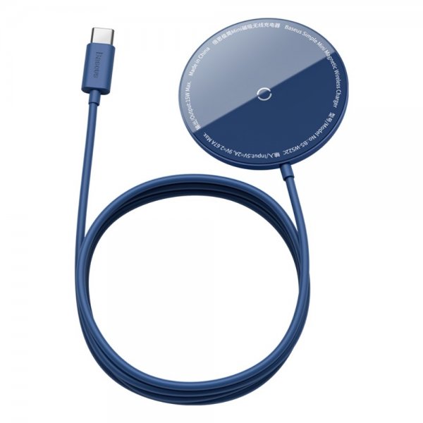 Baseus Trådløs Oplader MagSafe Simple Mini 15W Blå