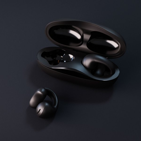 Happy Plugs Trådløse Høretelefoner Clip Open Ear Wireless Sort