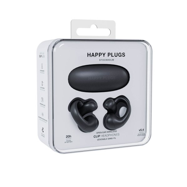 Happy Plugs Trådløse Høretelefoner Clip Open Ear Wireless Sort