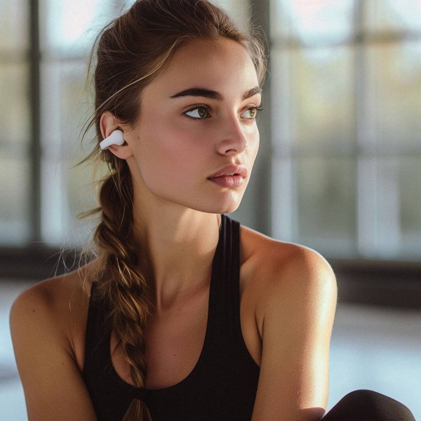Happy Plugs Trådløse Høretelefoner Clip Open Ear Wireless Hvid