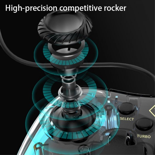 Aolion Transparent Spilcontroller Nintendo Switch/PC Kabelbaseret RGB