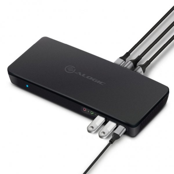 ALOGIC USB-C og USB 3.0 Triple Display Dockingstation 4K & strømforsyning 80W