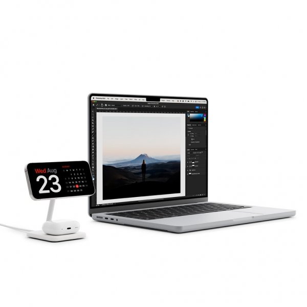 Twelve South Trådløs Oplader HiRise 2 Deluxe Qi2 MagSafe Hvid