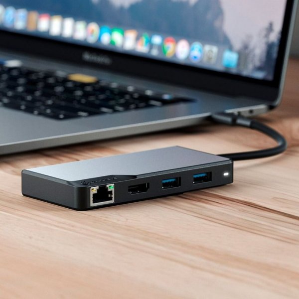 ALOGIC USB-C Fusion ALPHA 5-i-1 hub HDMI. USB. Ethernet og PD Space Gray