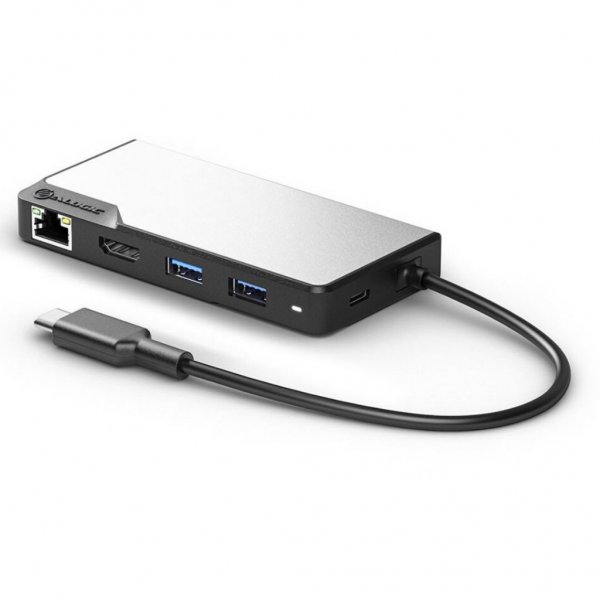 ALOGIC USB-C Fusion MAX 6-i-1-hub HDMI, USB, Ethernet og PD Space Gray