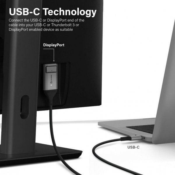 ALOGIC Ultra USB-C Han til DisplayPort Hun Adapter 4K @60Hz 15cm