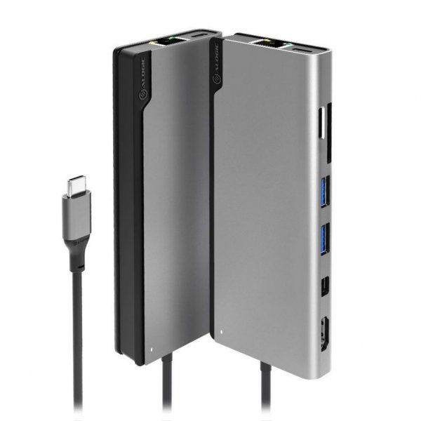 ALOGIC Ultra USB-C Dock PLUS - HDMI. MDP. USB. Ethernet. kortlæser og 100W PD Space Grey