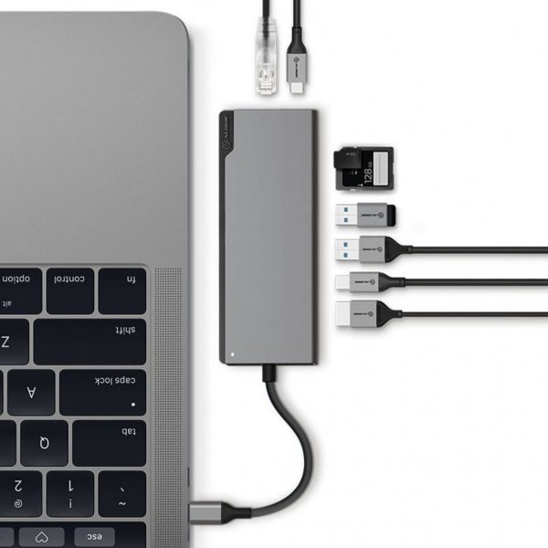 ALOGIC Ultra USB-C Dock PLUS - HDMI. MDP. USB. Ethernet. kortlæser og 100W PD Space Grey