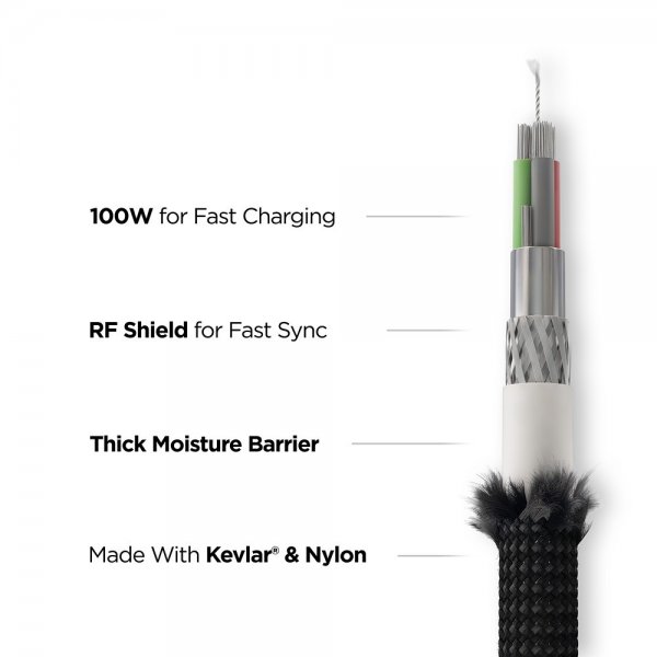 Nomad Universal Cable til Apple Watch 1.5m Carbide