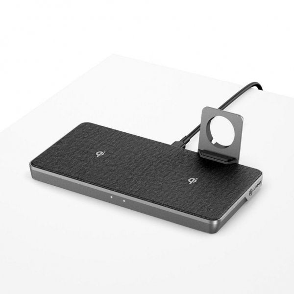 ALOGIC Ultra Power 3-i-1 Trådløs Dobbelt Opladningsstation med Apple Watch-holder