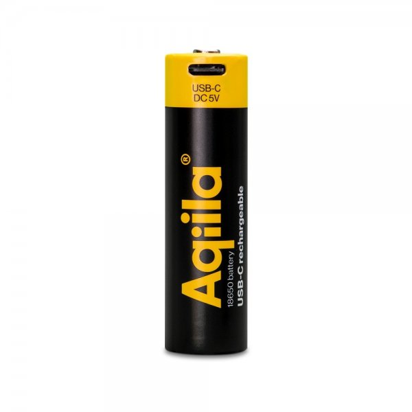 Aqiila Genopladeligt 18650-batteri USB-C