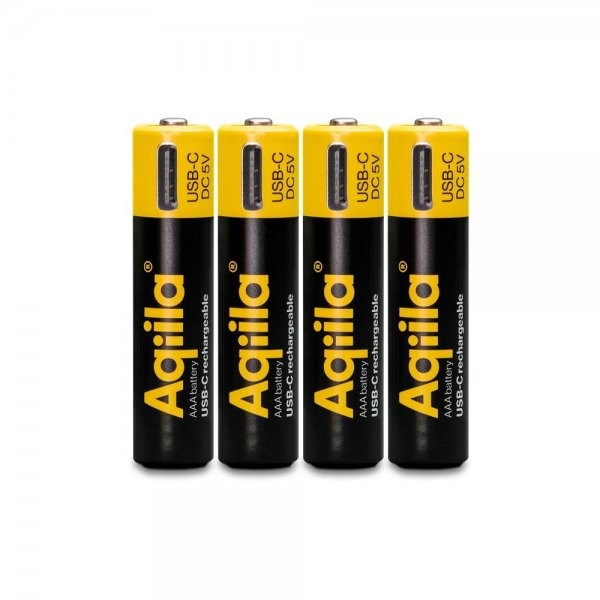 Aqiila Genopladeligt AAA-batteri USB-C 4-pak
