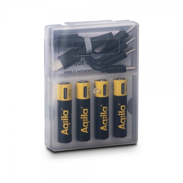 Aqiila Genopladeligt AAA-batteri USB-C 4-pak