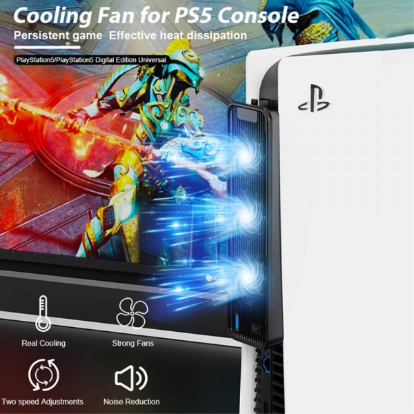 USB 3.0 Køleblæser til PlayStation 5 Hvid
