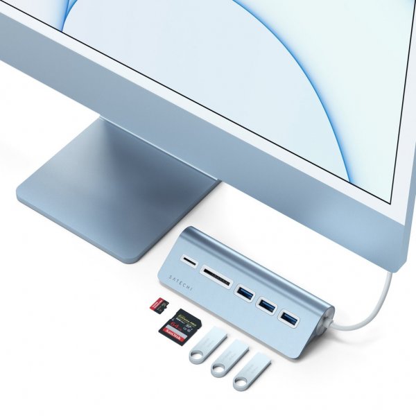 Satechi USB-C Combo Hub til stationær computer Blå