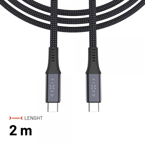 Fastmonteret USB-C Mediekabel USB4 gen 2 240W 1.2m