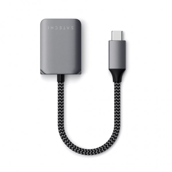 Satechi USB-C til 3.5mm og USB-C PD Adapter Grå