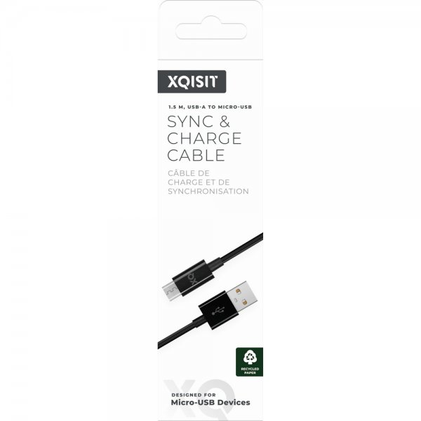 Xqisit USB til Micro USB Kabel 1.5 m Sort