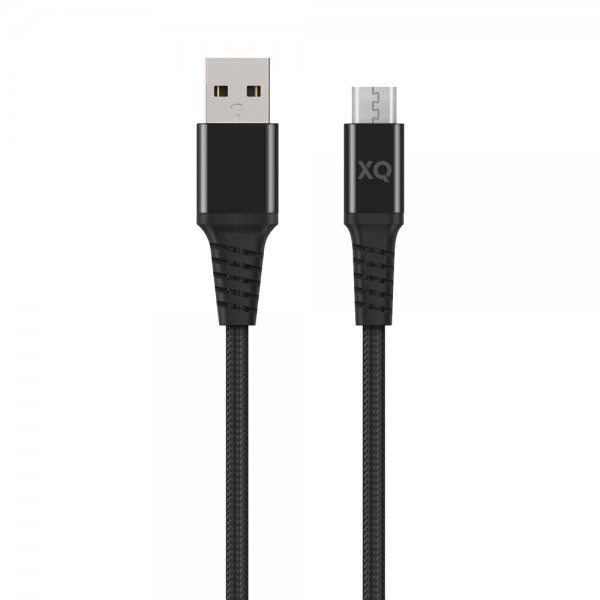 Xqisit USB til Micro USB Kabel Flettet Ekstra Stærk 2 m Sort