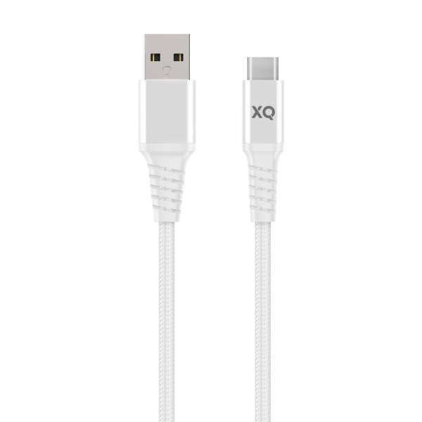 Xqisit USB-A til USB-C Kabel Flettet Ekstra Stærk 2 m Hvid