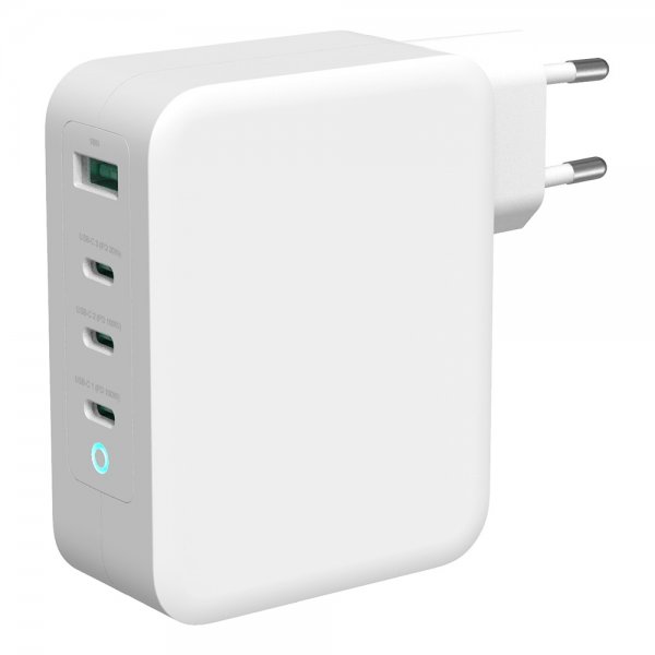 Deltaco vægoplader 3xUSB-C og 1xUSB-A GaN 100W
